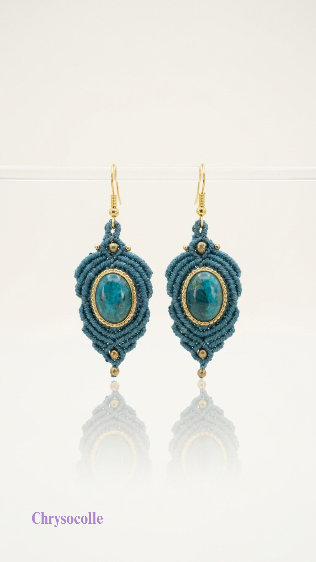 Les Espagnoles - Boucles d'oreilles artisanales - Pierres serties de laiton