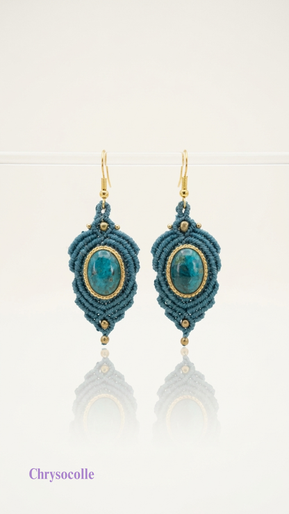 Les Espagnoles - Boucles d'oreilles artisanales - Pierres serties de laiton