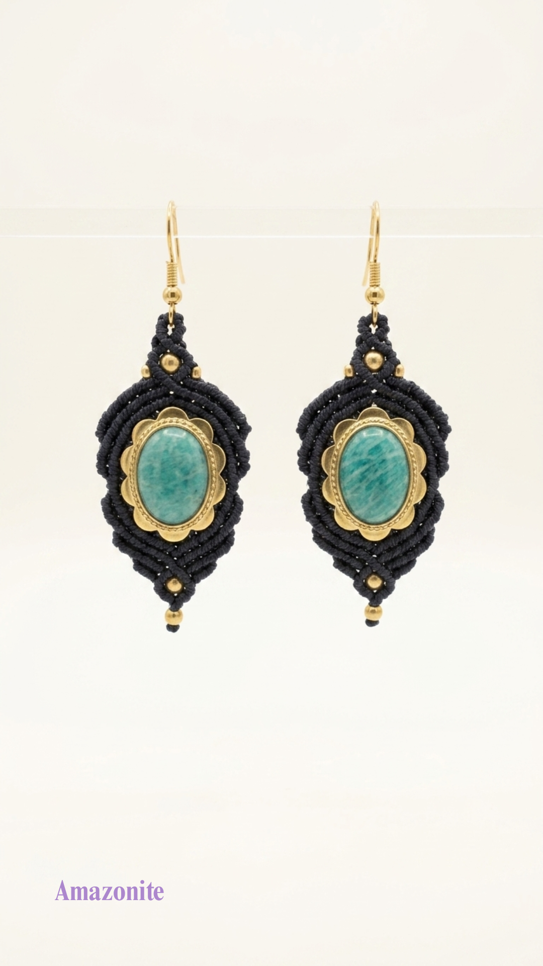 Les Espagnoles - Boucles d'oreilles artisanales - Pierres serties de laiton
