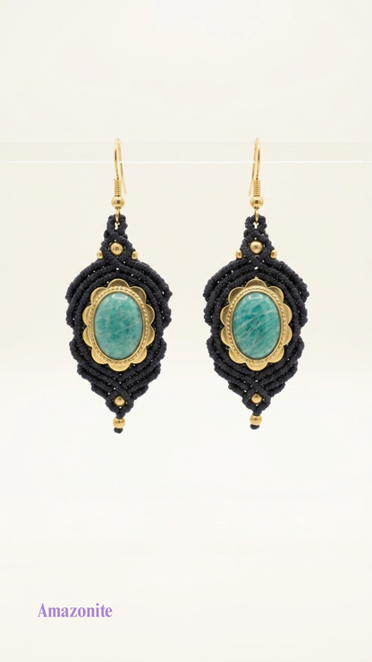 Les Espagnoles - Boucles d'oreilles artisanales - Pierres serties de laiton