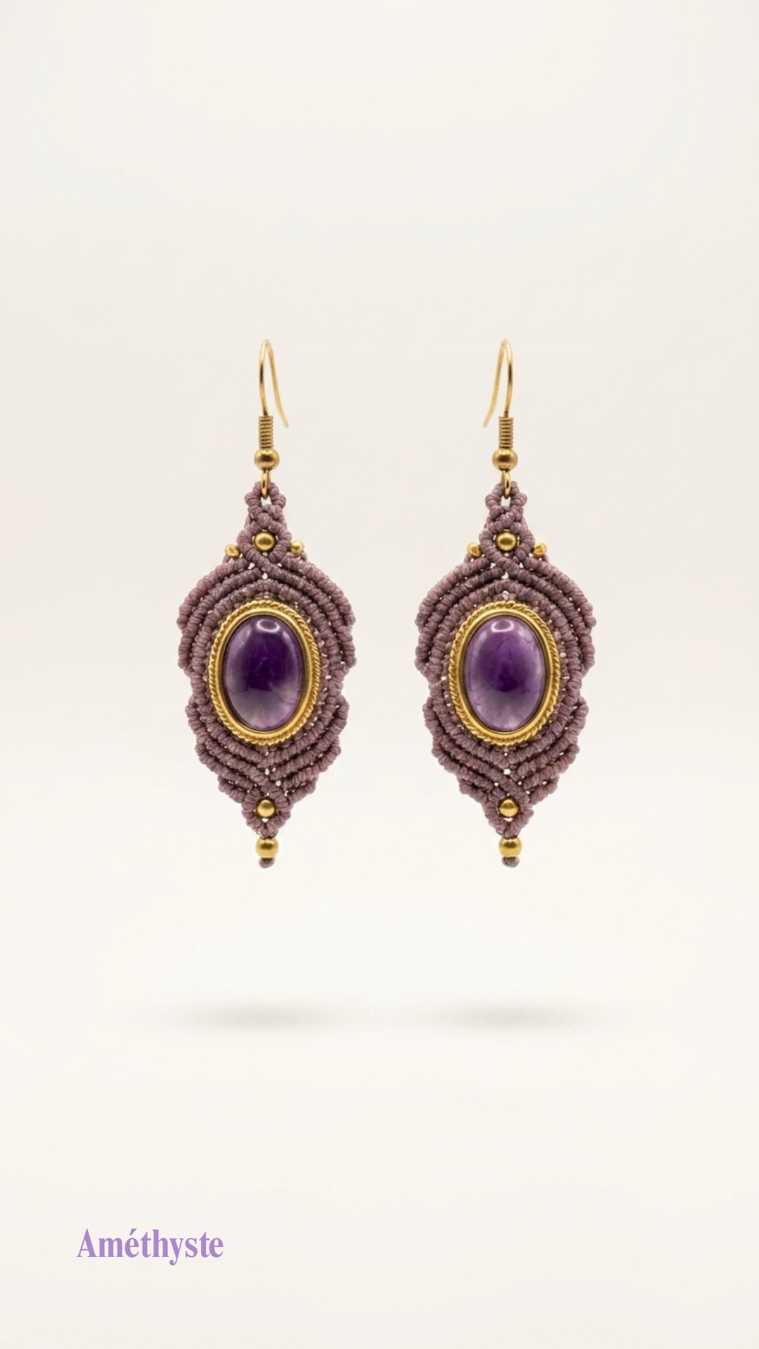 Les Espagnoles - Boucles d'oreilles artisanales - Pierres serties de laiton