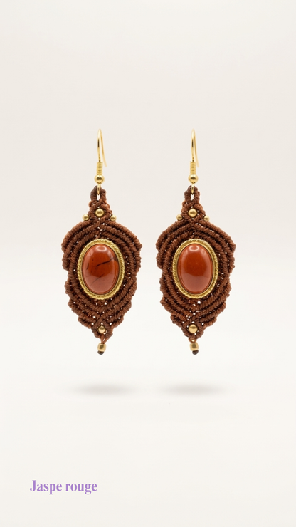Les Espagnoles - Boucles d'oreilles artisanales - Pierres serties de laiton