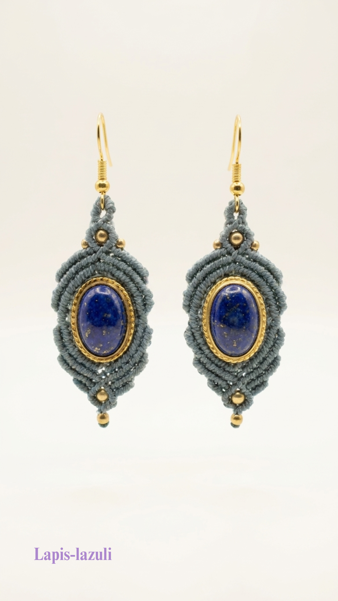 Les Espagnoles - Boucles d'oreilles artisanales - Pierres serties de laiton