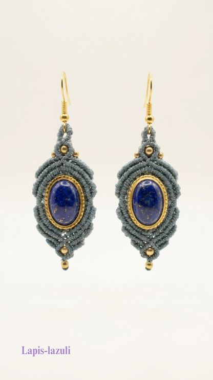 Les Espagnoles - Boucles d'oreilles artisanales - Pierres serties de laiton