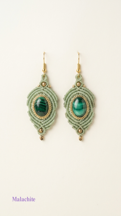 Les Espagnoles - Boucles d'oreilles artisanales - Pierres serties de laiton