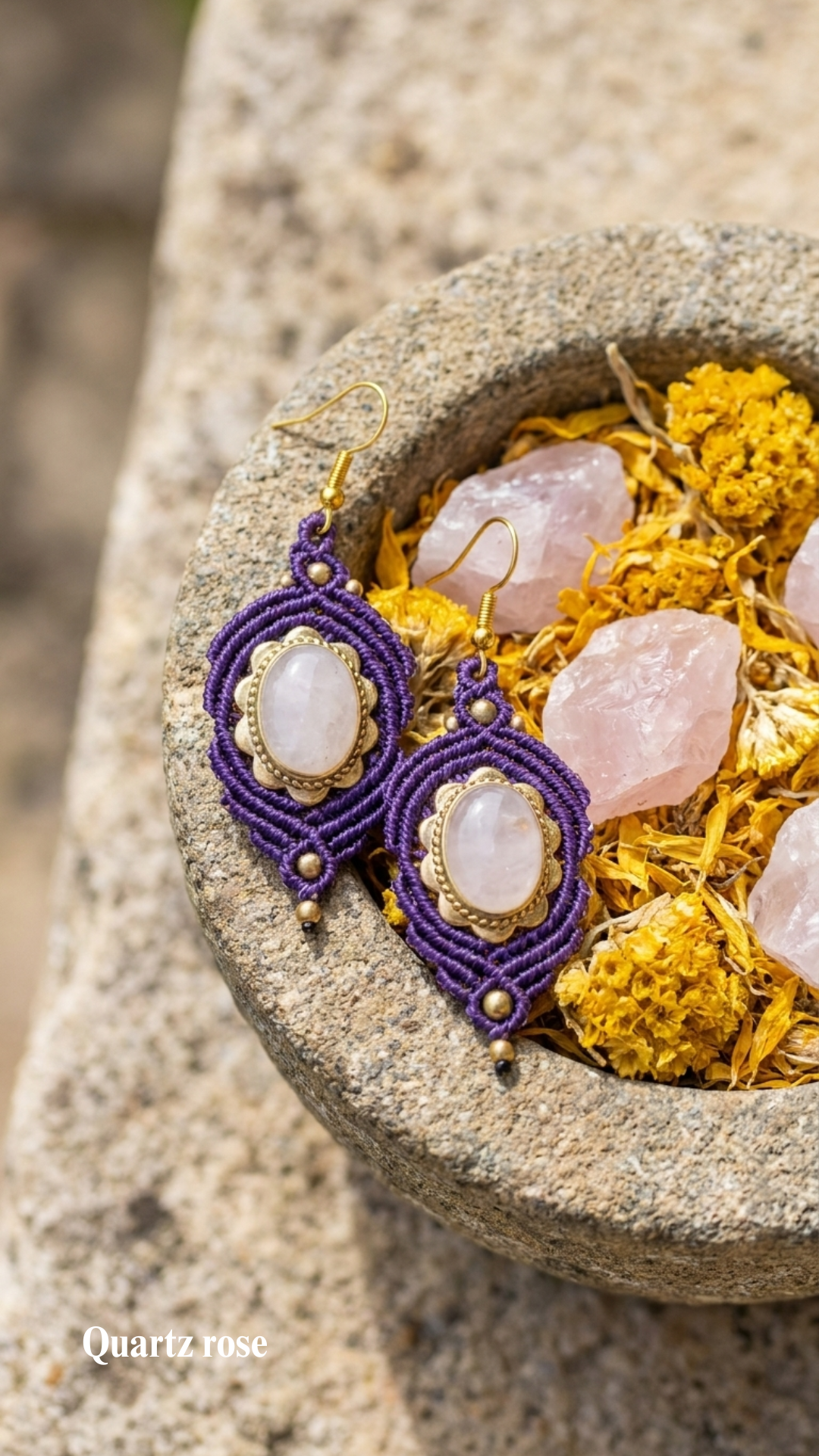 Les Espagnoles - Boucles d'oreilles artisanales - Pierres serties de laiton