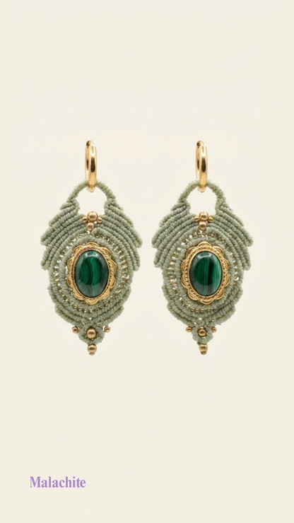 Les Flamenco - Boucles d'oreilles - Pierres serties de laiton
