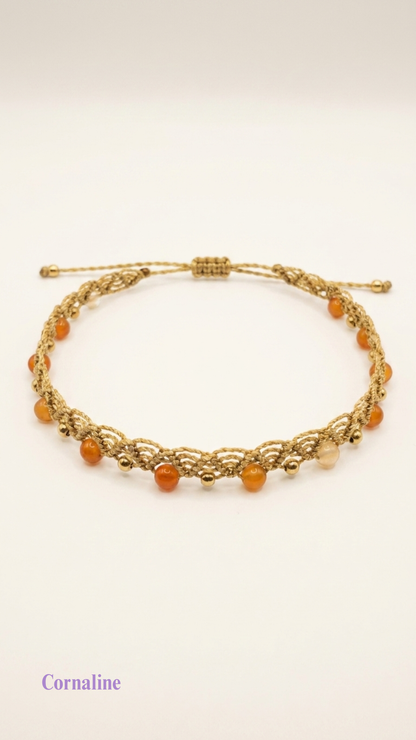 Le Frioul - Bracelet de cheville artisanal - Pierres de 4mm