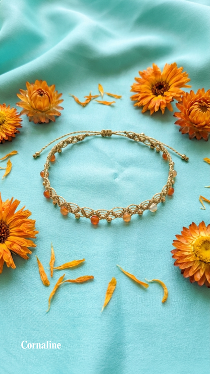 Le Frioul - Bracelet de cheville artisanal - Pierres de 4mm