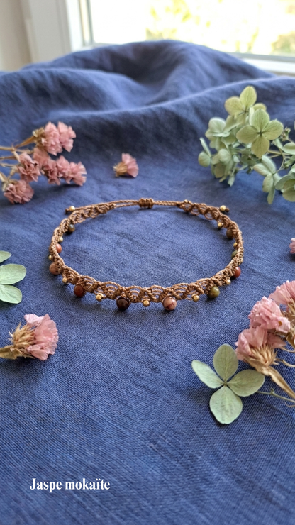 Le Frioul - Bracelet de cheville artisanal - Pierres de 4mm