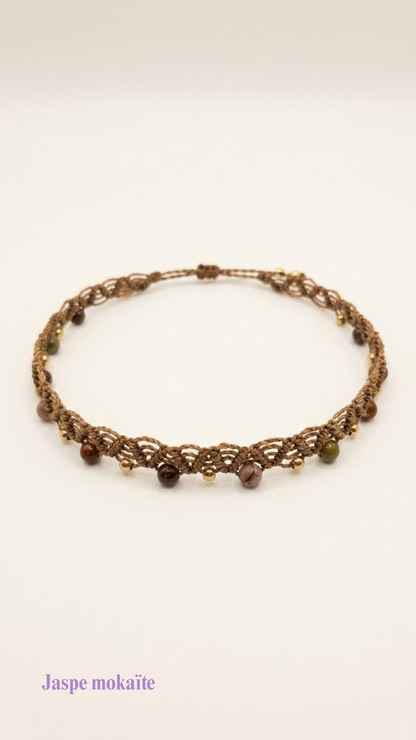 Le Frioul - Bracelet de cheville artisanal - Pierres de 4mm