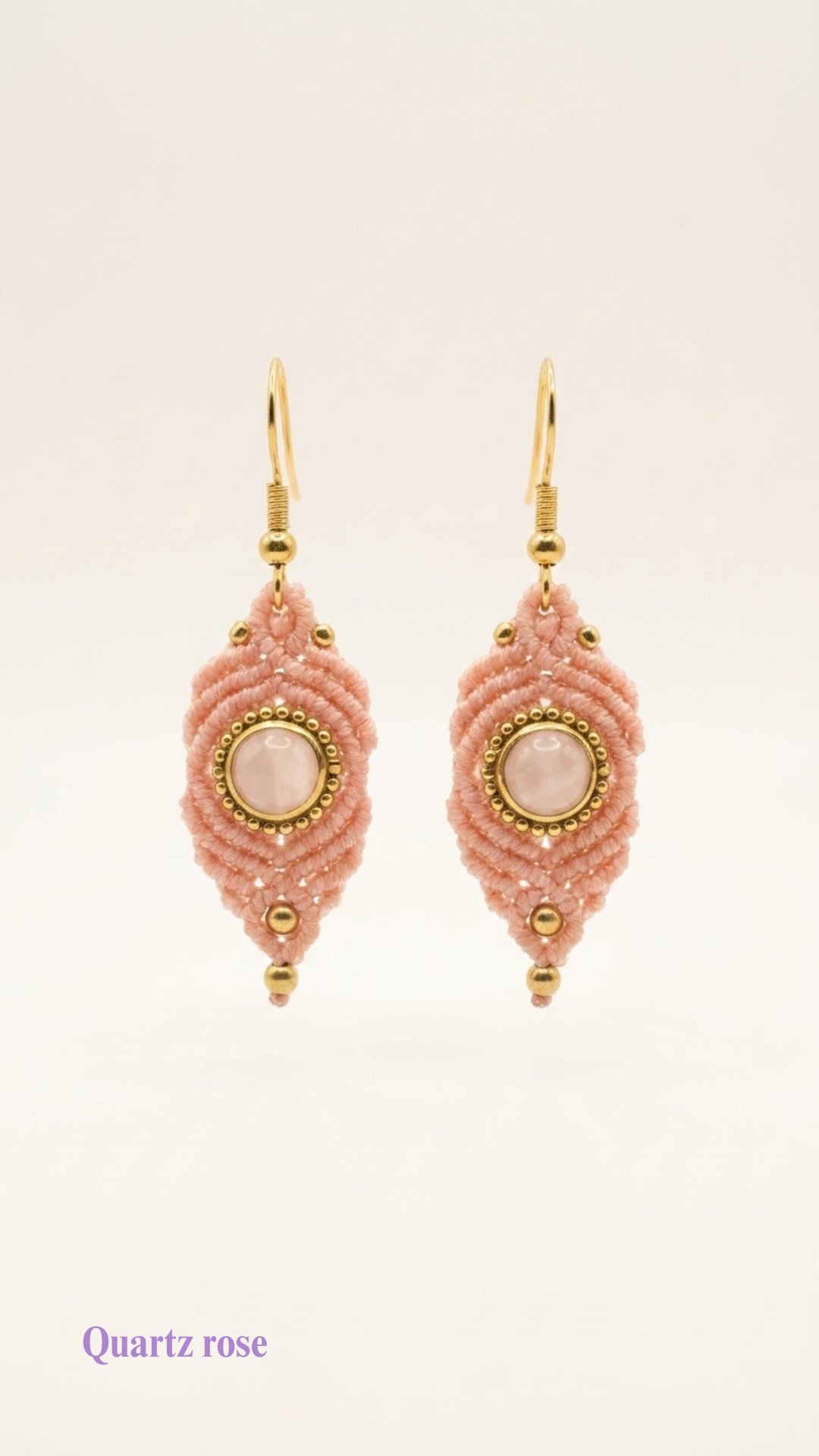 Les Iris - Boucles d'oreilles artisanales - Pierres serties de laiton