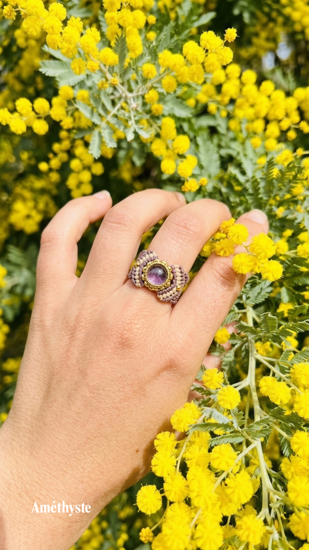 La Majest' - Bague artisanale - Pierre sertie de laiton