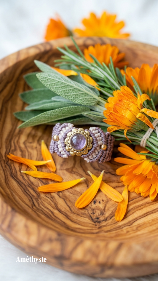 La Majest' - Bague artisanale - Pierre sertie de laiton
