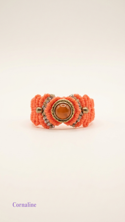 La Majest' - Bague artisanale - Pierre sertie de laiton