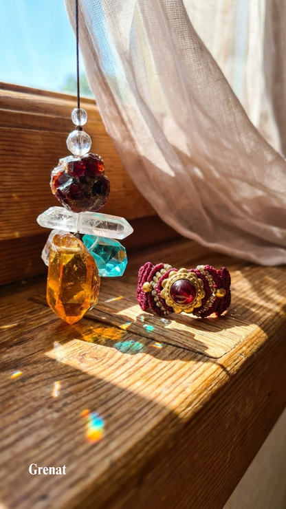 La Majest' - Bague artisanale - Pierre sertie de laiton