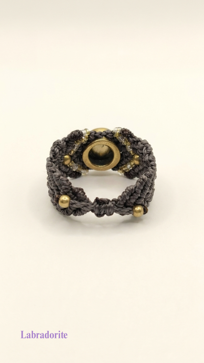 La Majest' - Bague artisanale - Pierre sertie de laiton