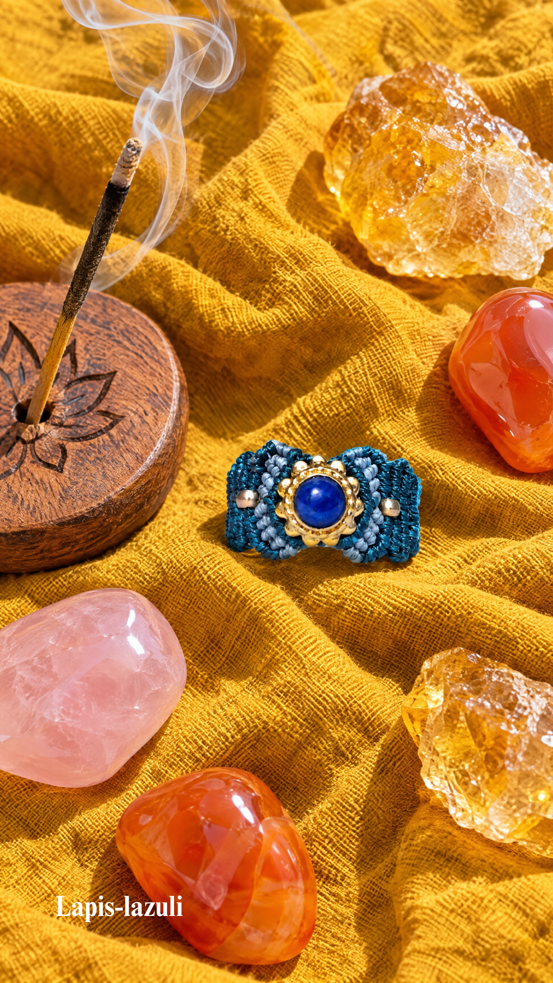 La Majest' - Bague artisanale - Pierre sertie de laiton