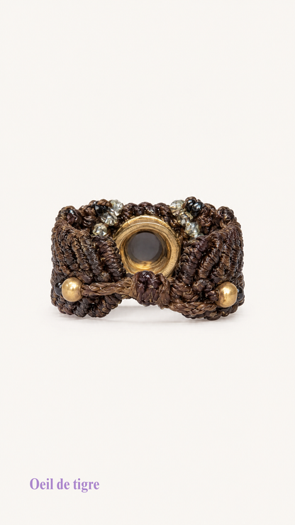 La Majest' - Bague artisanale - Pierre sertie de laiton