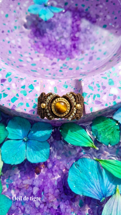 La Majest' - Bague artisanale - Pierre sertie de laiton