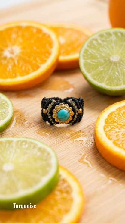 La Majest' - Bague artisanale - Pierre sertie de laiton