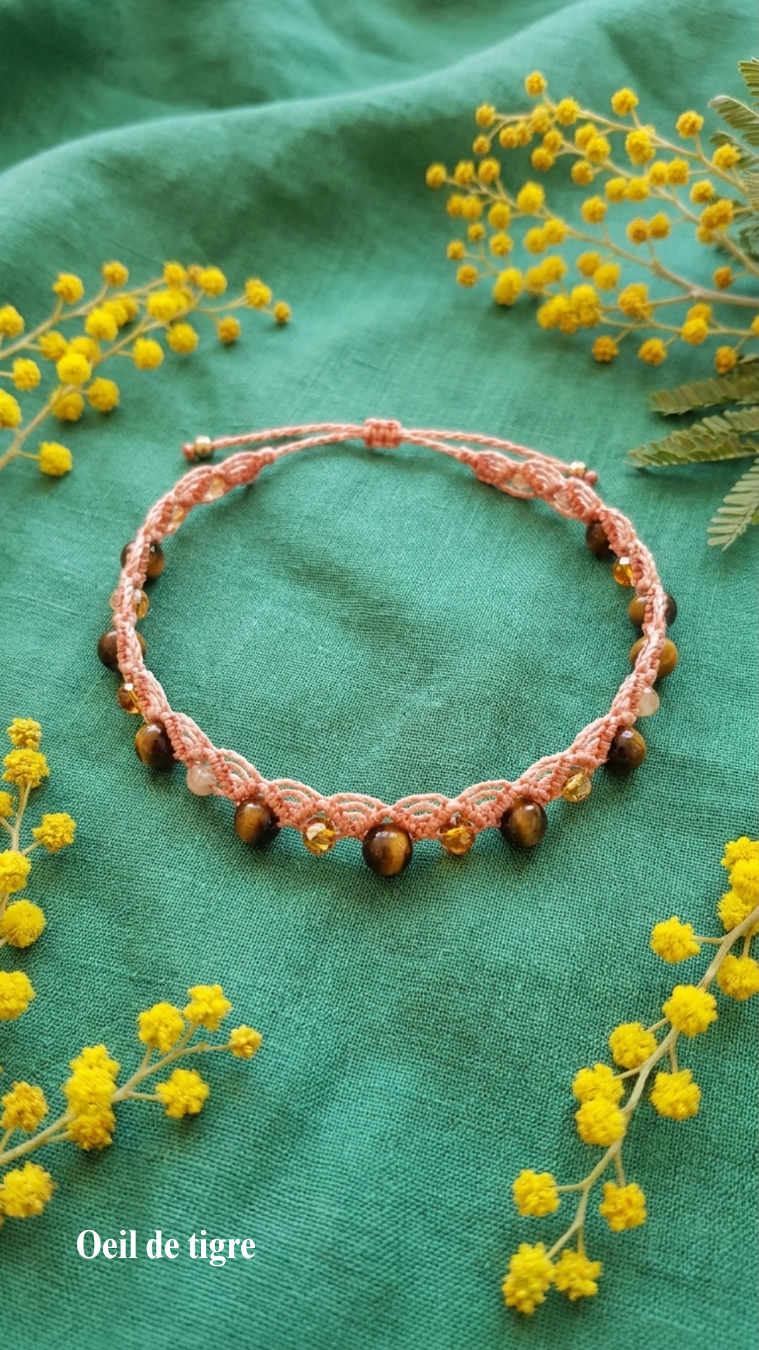 Le Malë - Bracelet de cheville artisanal - Pierres de 6mm