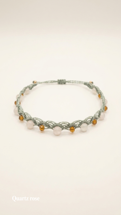 Le Malë - Bracelet de cheville artisanal - Pierres de 6mm