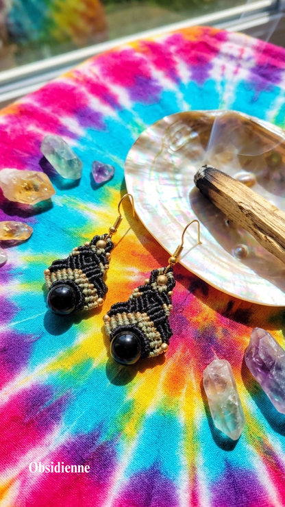 Les Vénus - Boucles d'oreilles artisanales - Pierres de 8mm
