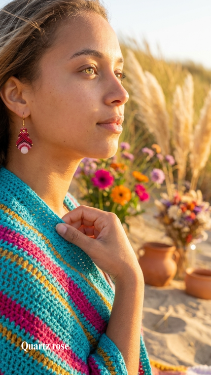 Les Vénus - Boucles d'oreilles artisanales - Pierres de 8mm